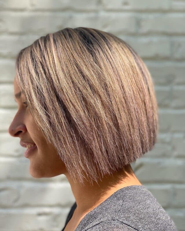 Boy Bob haircut trend worn straight