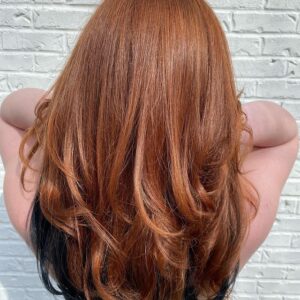 Red and Black Peek-a-Boo Haircolor,
