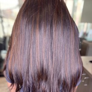 Subtle Caramel Highlights on Brown Hair
