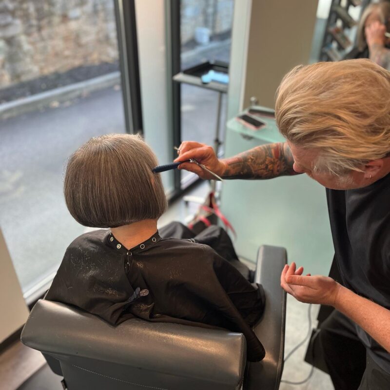 Inverted bob precision haircut