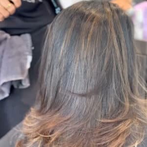 Blowout and styling at the salon
